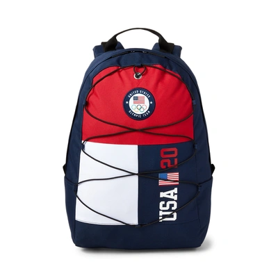 Shop Ralph Lauren Team Usa Color-blocked Backpack In Navy/red/white