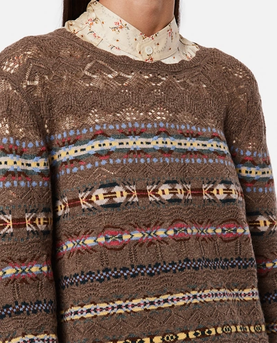 Shop Polo Ralph Lauren Fair Isle Crew Neck Sweater In Brown