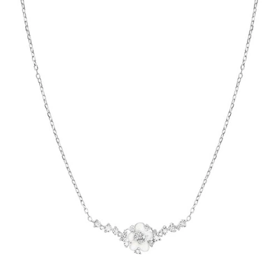 Shop Djula Cherry Blossom Necklace In Or Blanc