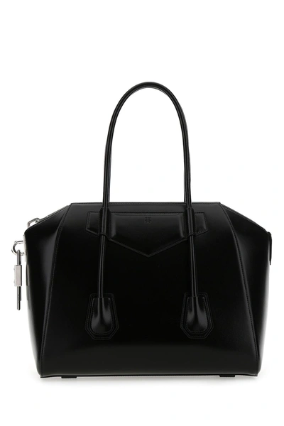 Shop Givenchy Antigona Lock Medium Tote Bag In Black