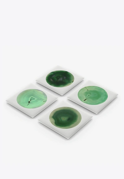 Shop Anna Circulo Coasters - Set Of 4 In Green