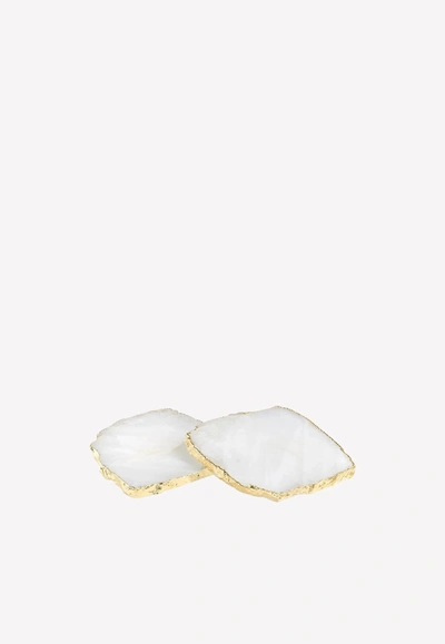 Shop Anna Kivita Crystal Coasters In White