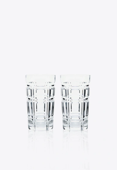 Shop Ralph Lauren Greenwich Crystal Highball Glass- Set Of 2 In Silver
