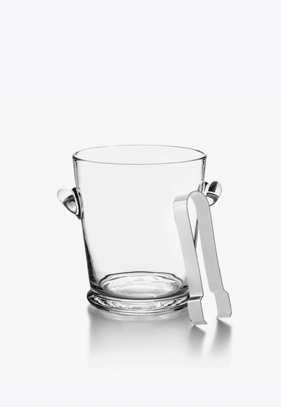 Shop Ralph Lauren Ethan Glass Ice Bucket And Tongs In Transparent