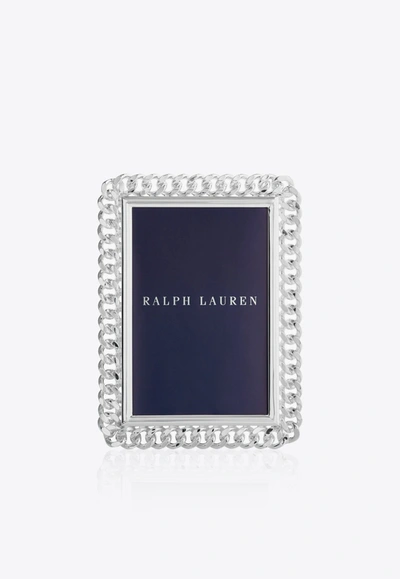 Shop Ralph Lauren Blake Metallic Picture Frame 5"x7" In Silver