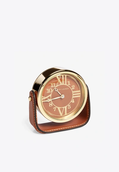 Shop Ralph Lauren Brennan Desktop Clock In Brown