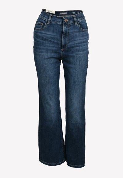 Shop Dl1961 Bridget Boot-cut Denim Jeans In Cotton Blend In Blue