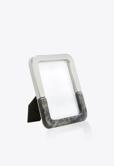 Shop Anna Dual Marble Photo Frame In Grey