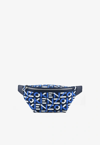 Shop Kenzo Skuba Logo Monogram Belt Bag In Blue
