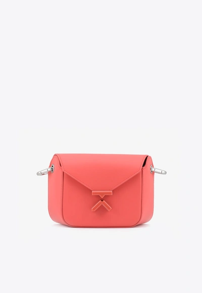 Shop Kenzo Small K Crossbody Bag In Cow Leather With Chain-link In Pink