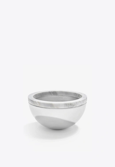 Shop Anna Dual Marble Bowl In Silver
