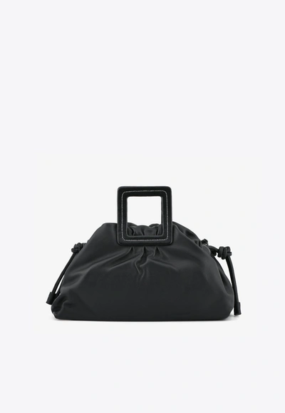 Shop Staud Shirley Carry-all Top Handle Leather Bag In Black