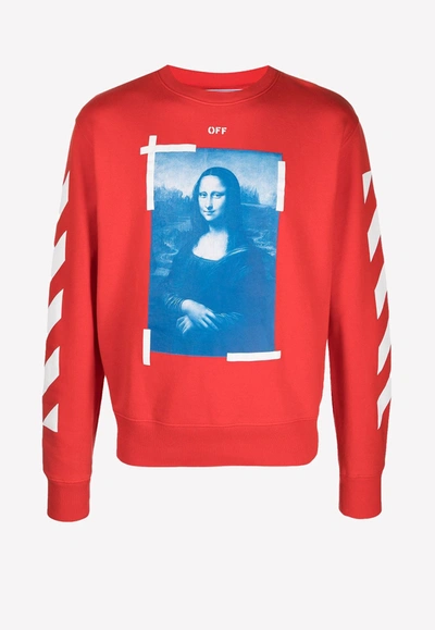 Shop Off-white Blue Mona Lisa Slim Crewneck In Red