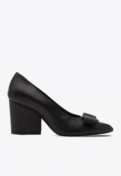 Shop Ferragamo Viva 85 Pumps In Lambskin In Black