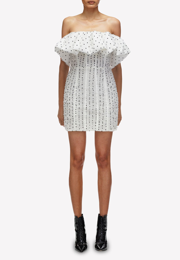 Liara Strapless Mini Dress - Brown/White Polka main image 0