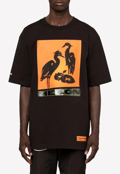 Shop Heron Preston Nightshift Oversized Cotton T-shirt In Black