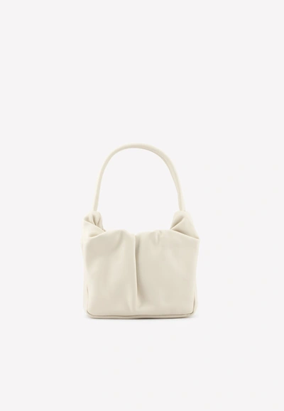 Shop Staud Felix Top Handle Bag In Lambskin In White