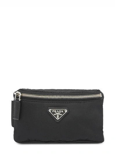 Shop Prada Black Nylon Wrist Mini Bag In Nero