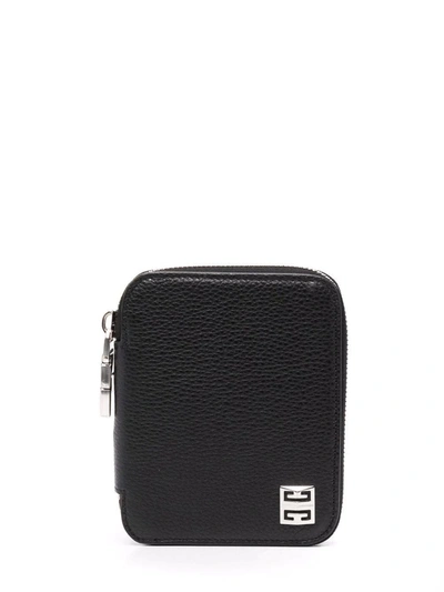 Shop Givenchy Zipped Wallet In Black Grained Leather In Nero