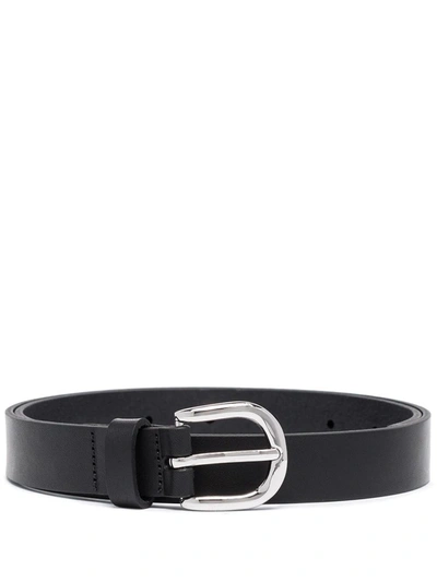 Shop Isabel Marant Black Leather Belt In Nero