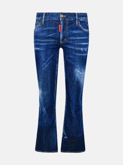 Shop Dsquared2 Jeans Bell Bottom Blu In Navy