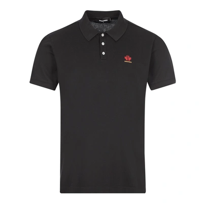 Shop Dsquared2 Polo Shirt Maple Leaf In Black