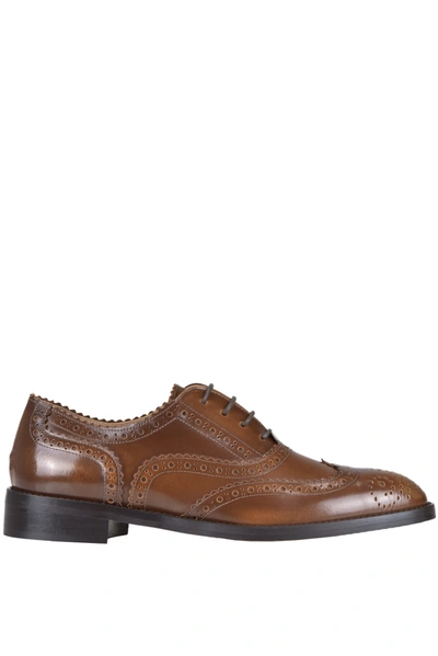 Shop Guglielmo Rotta Derby Leather Shoes In Brown