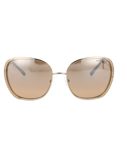 Shop Michael Kors Butterfly Frame Sunglasses In Gold