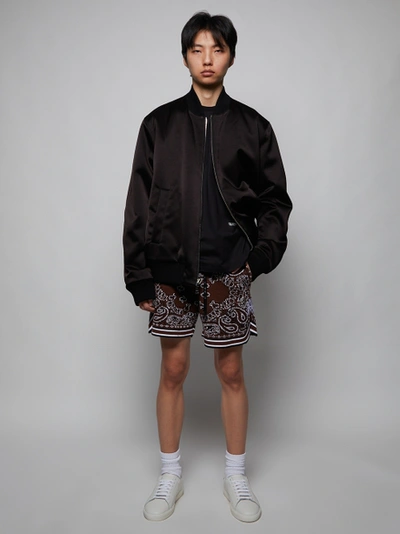 Shop Amiri Bandana B-ball Shorts, Dark Brown