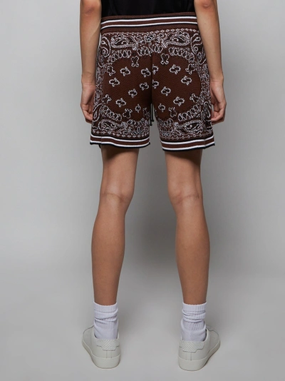 Shop Amiri Bandana B-ball Shorts, Dark Brown