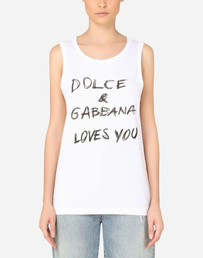 Shop Dolce & Gabbana Loves You Lettering In White