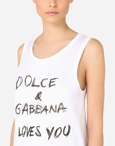 Shop Dolce & Gabbana Loves You Lettering In White