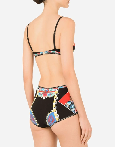 Shop Dolce & Gabbana Carretto-print Bikini In Multicolor