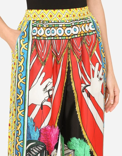 Shop Dolce & Gabbana Carretto-print Twill Pajama Pants In Multicolor