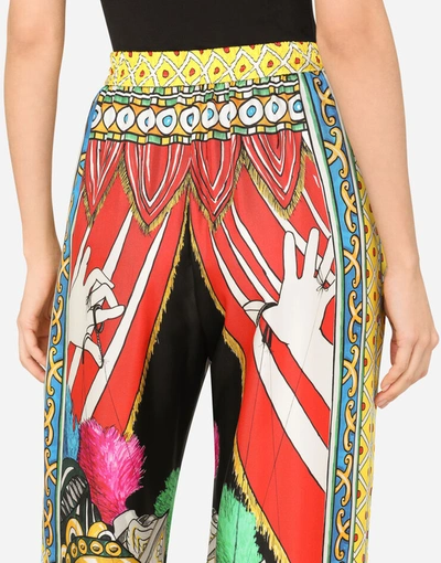 Shop Dolce & Gabbana Carretto-print Twill Pajama Pants In Multicolor