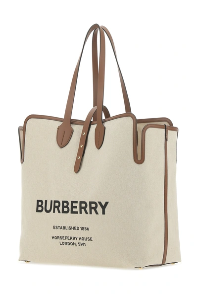 Shop Burberry Sand Leather Large The Belt Shopping Bag Nd  Donna Tu