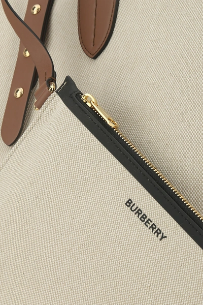 Shop Burberry Sand Leather Large The Belt Shopping Bag Nd  Donna Tu