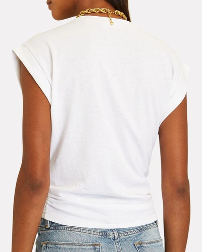 Shop Frame Rolled Knotted T-shirt In White