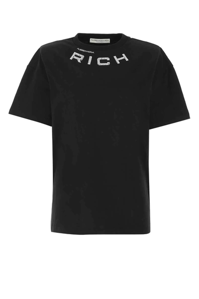 Shop Alessandra Rich Crystal Embellished T In Black