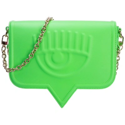 Shop Chiara Ferragni Eyelike Shoulder Bag In Green