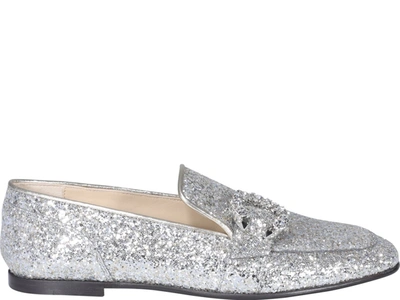 Shop Jimmy Choo Mani Buckle In Silver