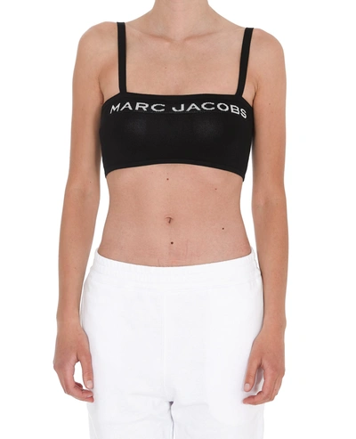 Shop Marc Jacobs Logo Jacquard Bandeau Top In Black