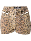 JEREMY SCOTT cut out leopard print shorts,HANDWASH