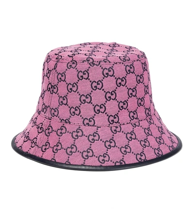 Shop Gucci Gg Canvas Bucket Hat In 粉红色