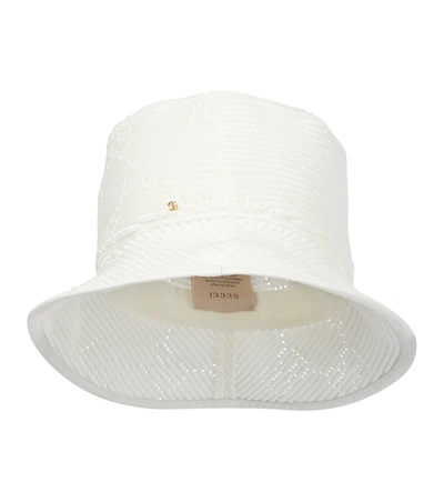 Shop Gucci Gg Crochet Bucket Hat In 白色