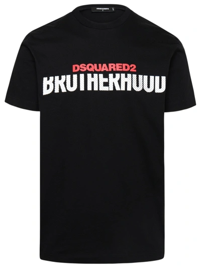 Shop Dsquared2 T-shirt Brotherhood Nera In Black