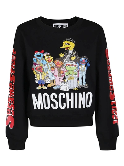 Shop Moschino X Sesame Street Printed Sweatshirt In Black