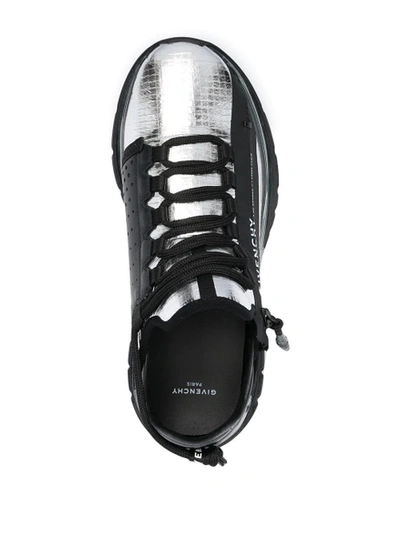 Shop Givenchy Spectre Runner Low With Zip Silver
