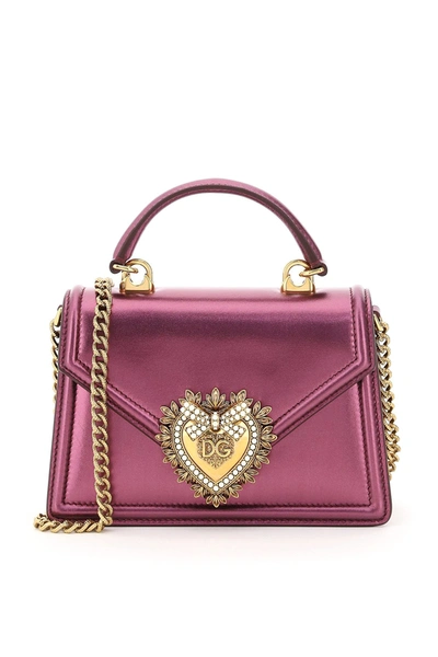 Shop Dolce & Gabbana Small Devotion Bag In Purple