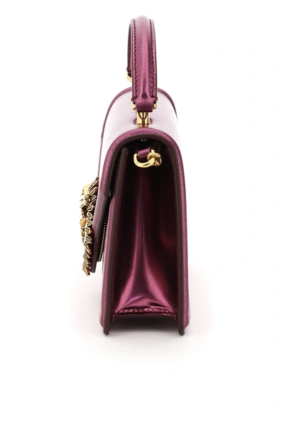 Shop Dolce & Gabbana Small Devotion Bag In Purple